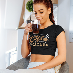 Nome do produtoCamiseta cropped - CAFE COM CAMERA