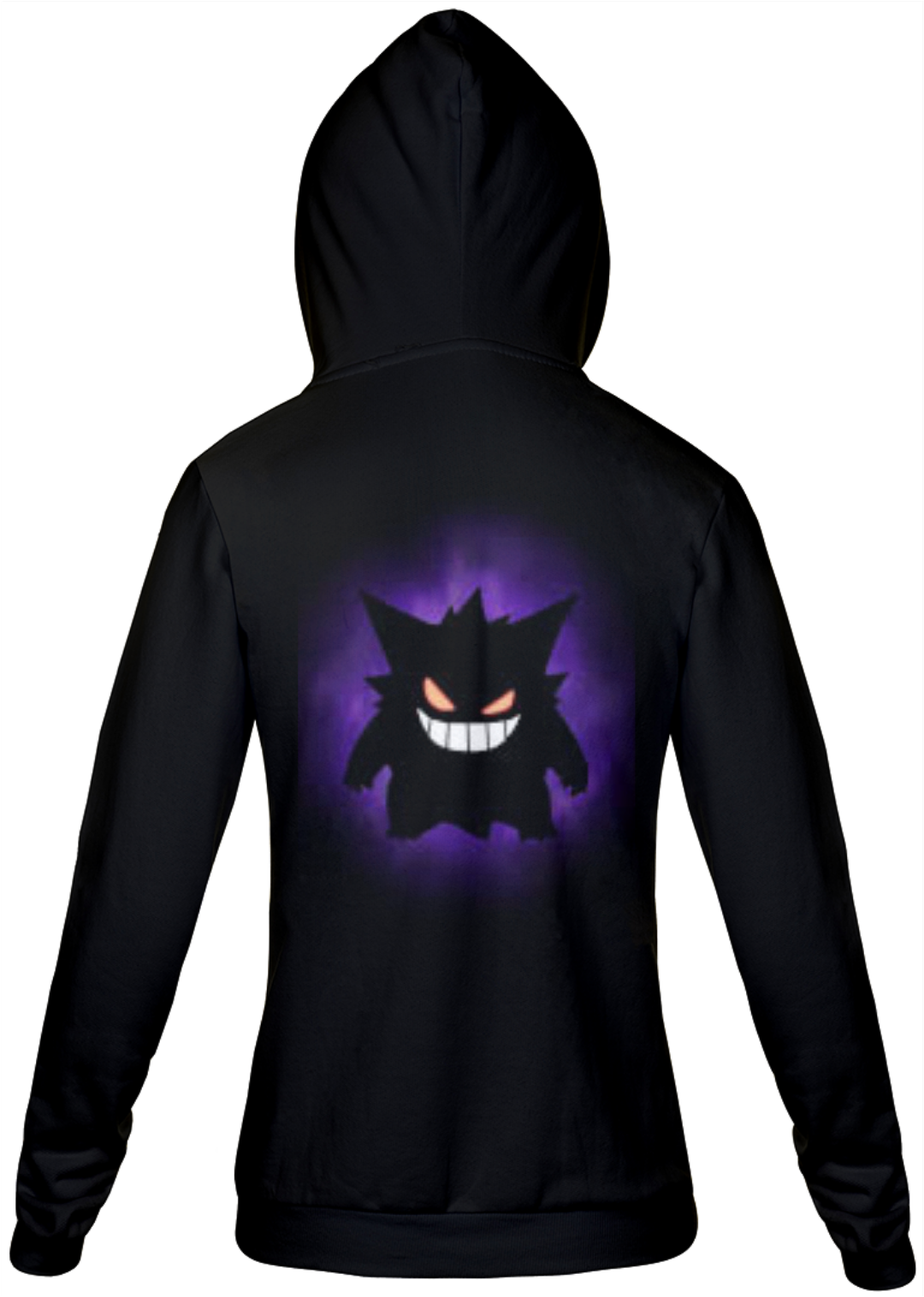 gengar zip up moletom com capuz